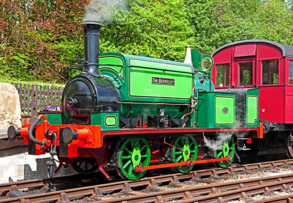Sir Berkeley at the head of a train